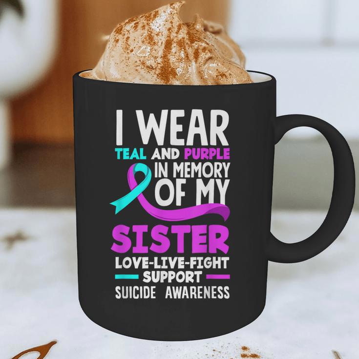 Teal & Purple In Memory Of My Sister Suicide Prevention Graphic Print Coffee Mug