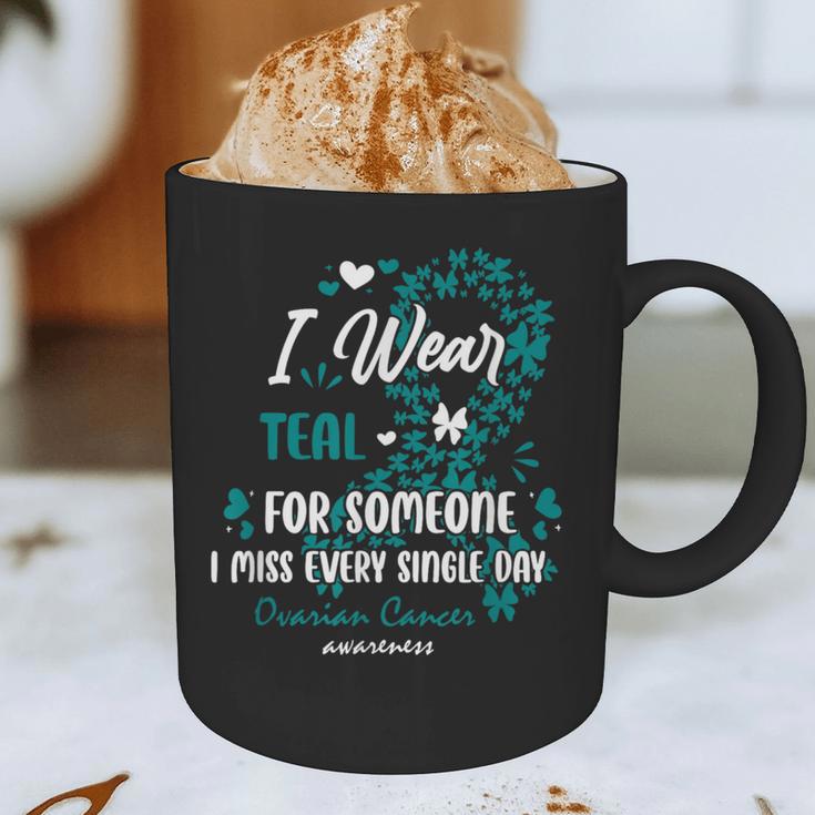 Teal Ovarian Cancer Angel Memory Warrior Support Family Graphic Print Coffee Mug Teal Ovarian Cancer Angel Memory Warrior Support Family Graphic Print Coffee Mug
