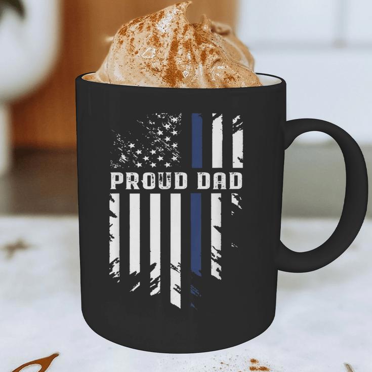 Thin Blue Line Proud Dad Police Family T-Shirt Graphic Print Coffee Mug