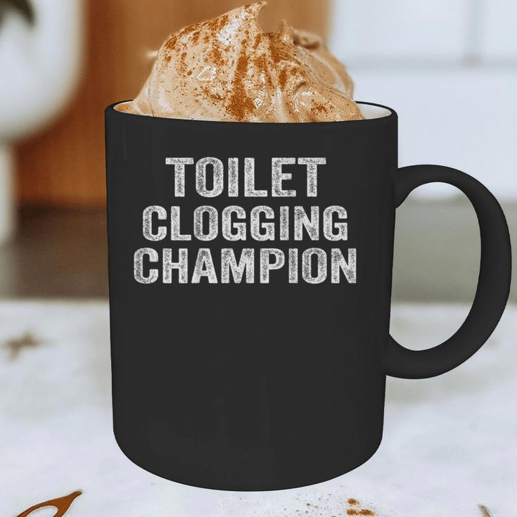 Toilet Clogging Champion Award Dad Jokes ON Back Graphic Print Coffee Mug Toilet Clogging Champion Award Dad Jokes ON Back Graphic Print Coffee Mug