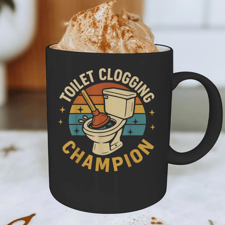 Toilet Clogging Champion Bathroom Humor Dad Jokes Graphic Print Coffee Mug Toilet Clogging Champion Bathroom Humor Dad Jokes Graphic Print Coffee Mug
