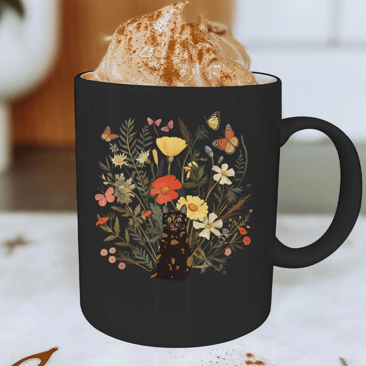 Tortie Cat Owner Flowers Tortie Cat Mom Tortie Cat Dad For Men Women Kids Graphic Print Coffee Mug