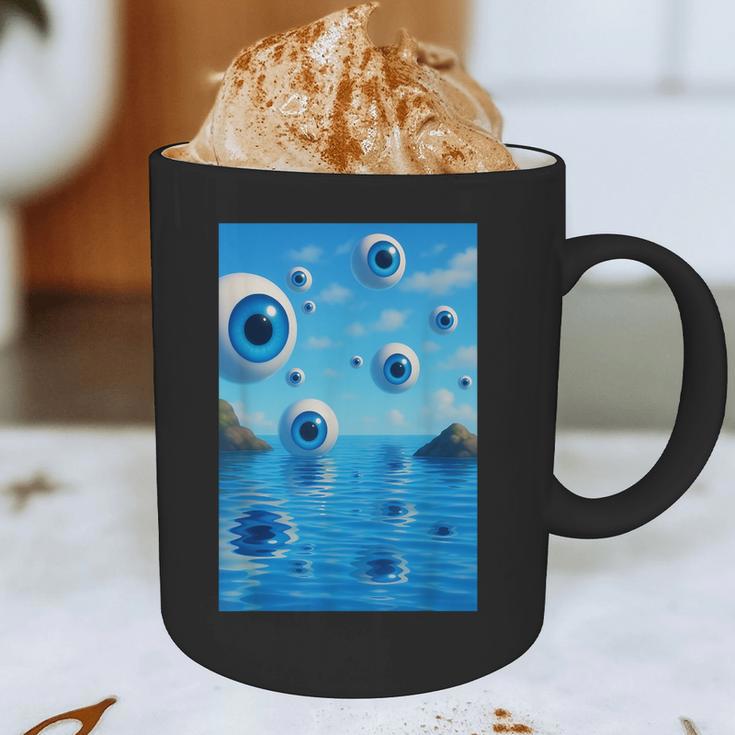 Trippy Weirdcore Frutiger Aero Surreal Eyeballs Y2K Graphic Print Coffee Mug