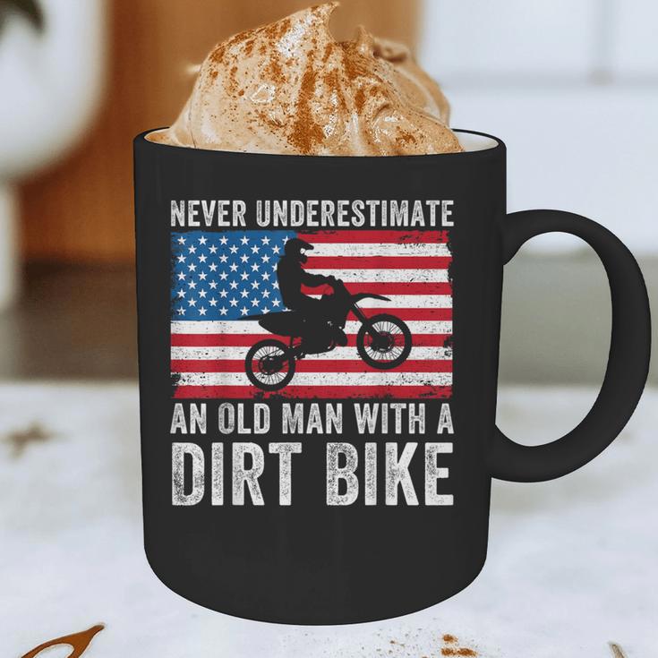 Never Underestimate An Old Man With A Dirt Bike Grandpa Dad Graphic Print Coffee Mug