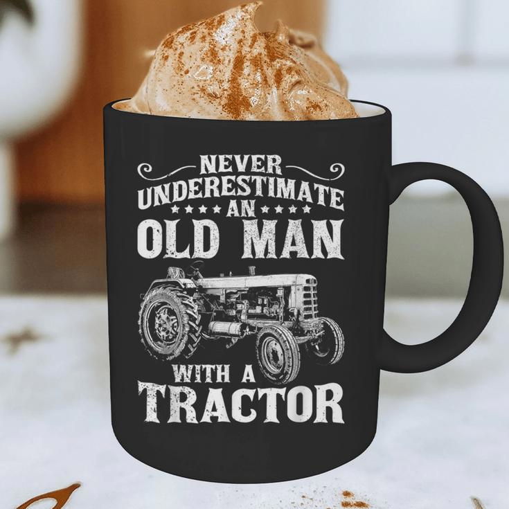 Never Underestimate An Old Man Tractor Farmer Dad Graphic Print Coffee Mug