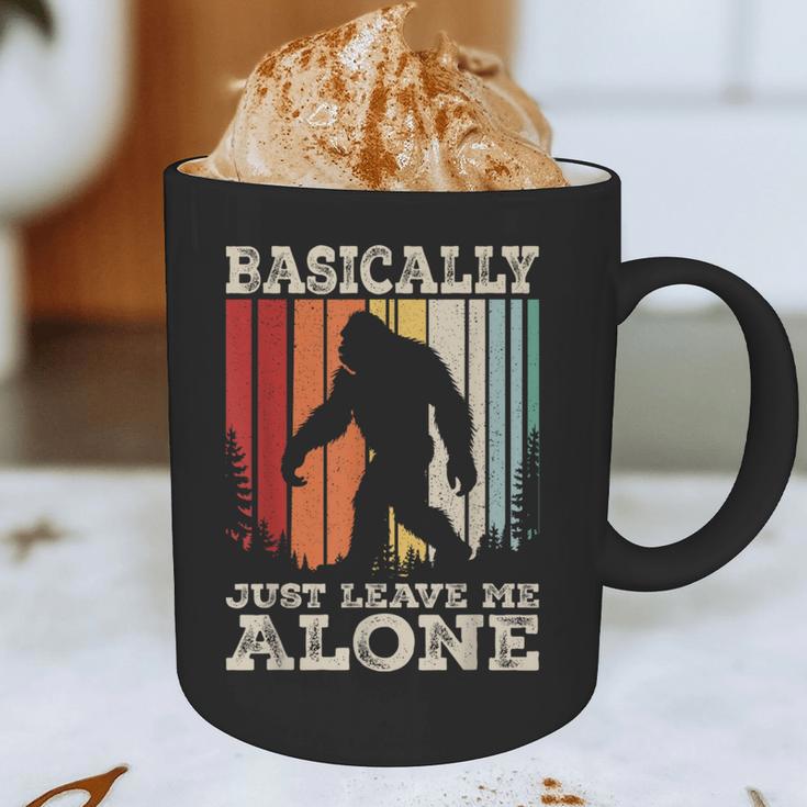 Vintage Basically Just Leave Me Alone Bigfoot Introverts Graphic Print Coffee Mug Vintage Basically Just Leave Me Alone Bigfoot Introverts Graphic Print Coffee Mug