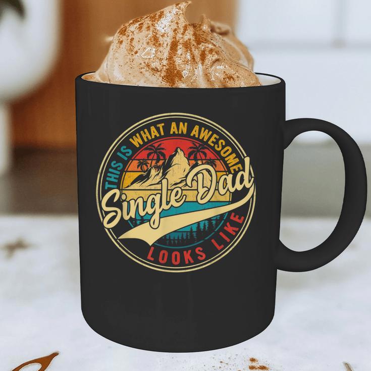 Vintage Awesome Single Dad Retro Fathers Day For Dad Grandpa Graphic Print Coffee Mug