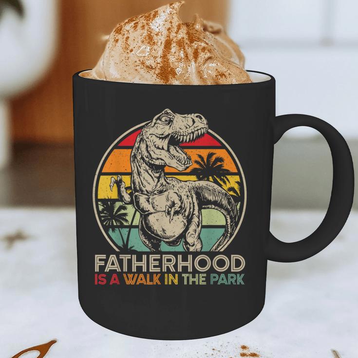 Vintage Fatherhood Is A Walk In The Park DadRex Dinosaur Graphic Print Coffee Mug Vintage Fatherhood Is A Walk In The Park DadRex Dinosaur Graphic Print Coffee Mug