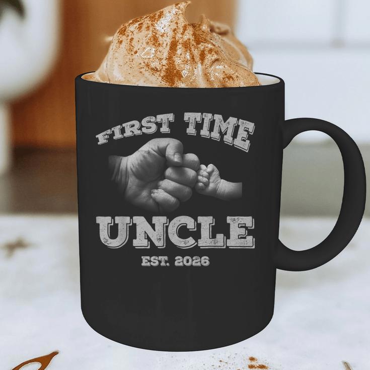 Vintage First Time Uncle 2026 Hand Dad Baby Father's Day Graphic Print Coffee Mug