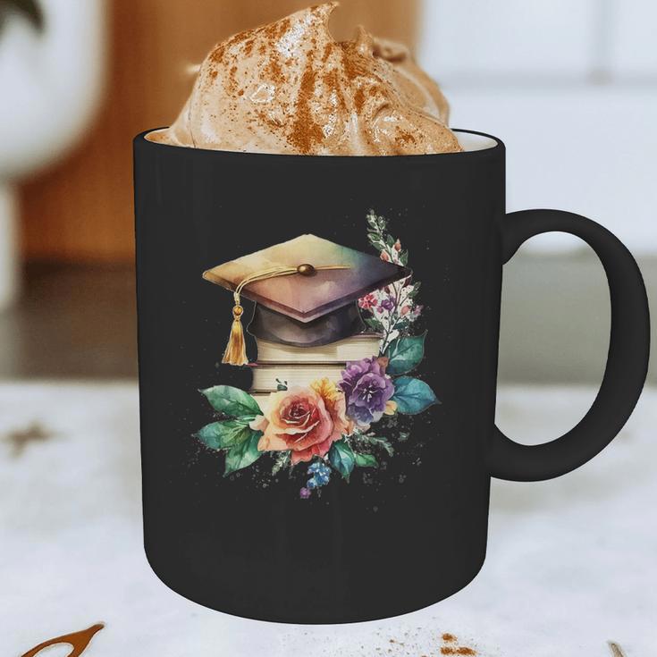 Vintage Hat High School College Graduate Graduation Graphic Print Coffee Mug