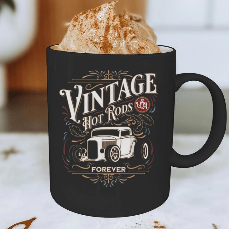 Vintage Hot Rods USA Forever Classic Car Nostalgia Graphic Print Coffee Mug Vintage Hot Rods USA Forever Classic Car Nostalgia Graphic Print Coffee Mug