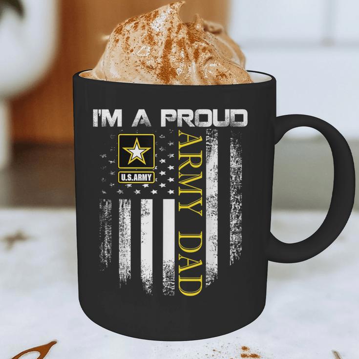 Vintage I'm A Proud Army Dad With American Flag Graphic Print Coffee Mug