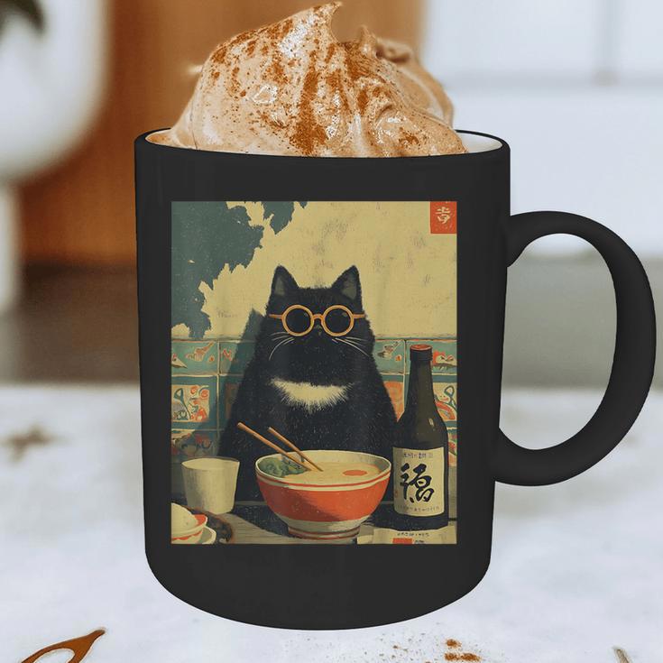 Vintage Japanese Cat Ramen Cat Dad Retro Graphic Women Graphic Print Coffee Mug Vintage Japanese Cat Ramen Cat Dad Retro Graphic Women Graphic Print Coffee Mug