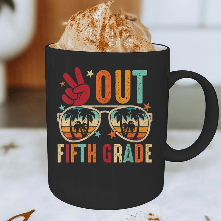 Vintage Peace Out 5th Grade Graduation Last Day Of School Graphic Print Coffee Mug