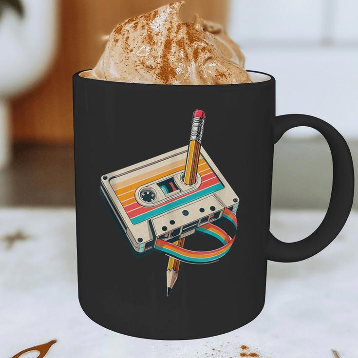 Vintage Pencil Rewind Cassette Tape Nostalgia Party 80s 90s Graphic Print Coffee Mug
