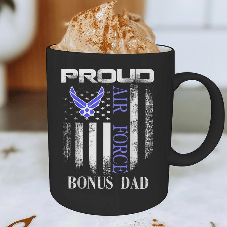 Vintage Proud Air Force Bonus Dad With American Flag Graphic Print Coffee Mug