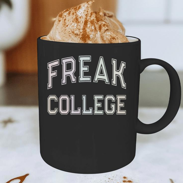 Vintage Sarcastic FREAK COLLEGE Introvert Anti Social Graphic Print Coffee Mug