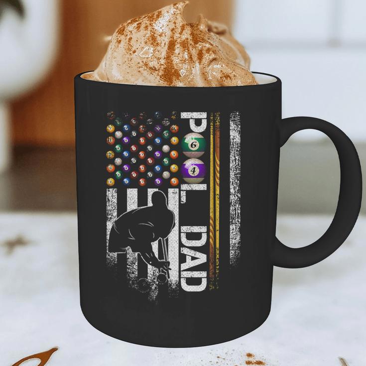 Vintage USA Flag Billiards Player Proud Pool Dad Graphic Print Coffee Mug