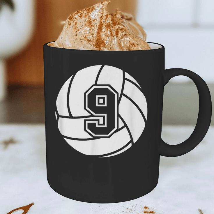 Volleyball Player 9 Volleyball Mom Dad Jersey Number 9 Graphic Print Coffee Mug