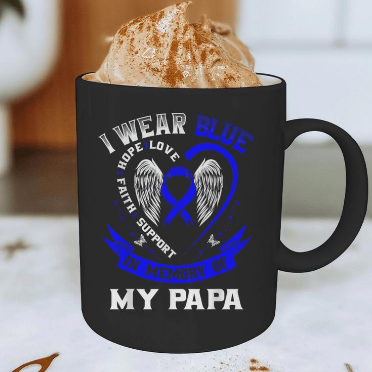 I Wear Blue In Memory Of Papa Colon Cancer Awareness Shirts Graphic Print Coffee Mug