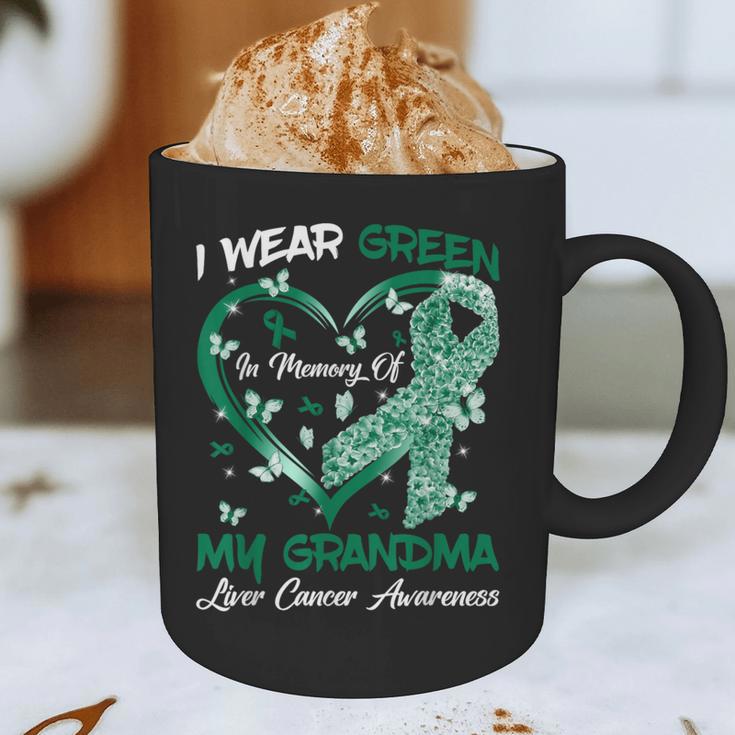 I Wear Green In Memory Of My Grandma Liver Cancer Awareness Graphic Print Coffee Mug I Wear Green In Memory Of My Grandma Liver Cancer Awareness Graphic Print Coffee Mug