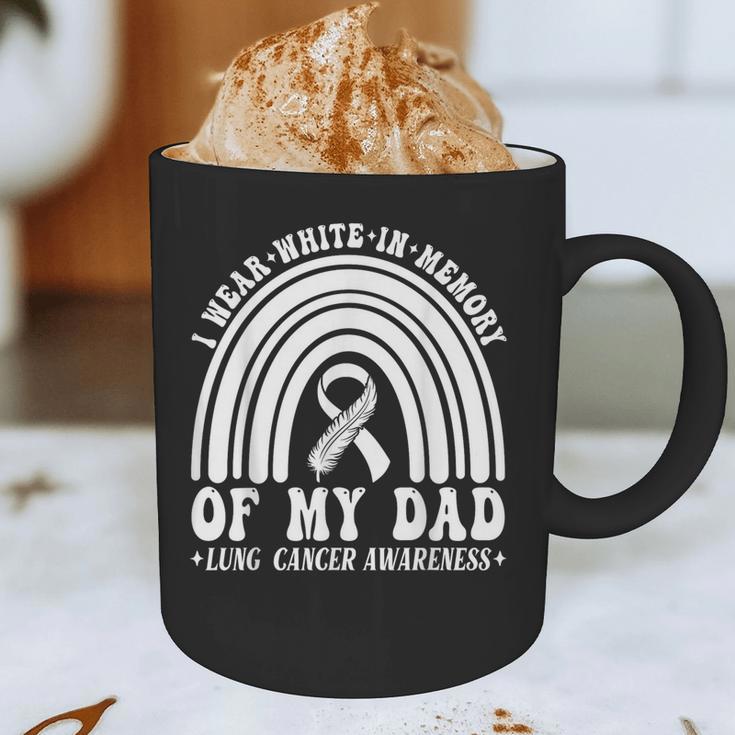 I Wear In Memory Of Dad Lung Cancer Awareness Ribbon Graphic Print Coffee Mug