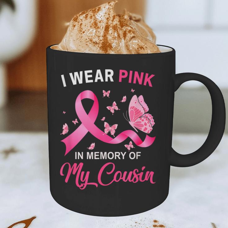 I Wear Pink In Memory Of My Cousin Breast Cancer Awareness Graphic Print Coffee Mug