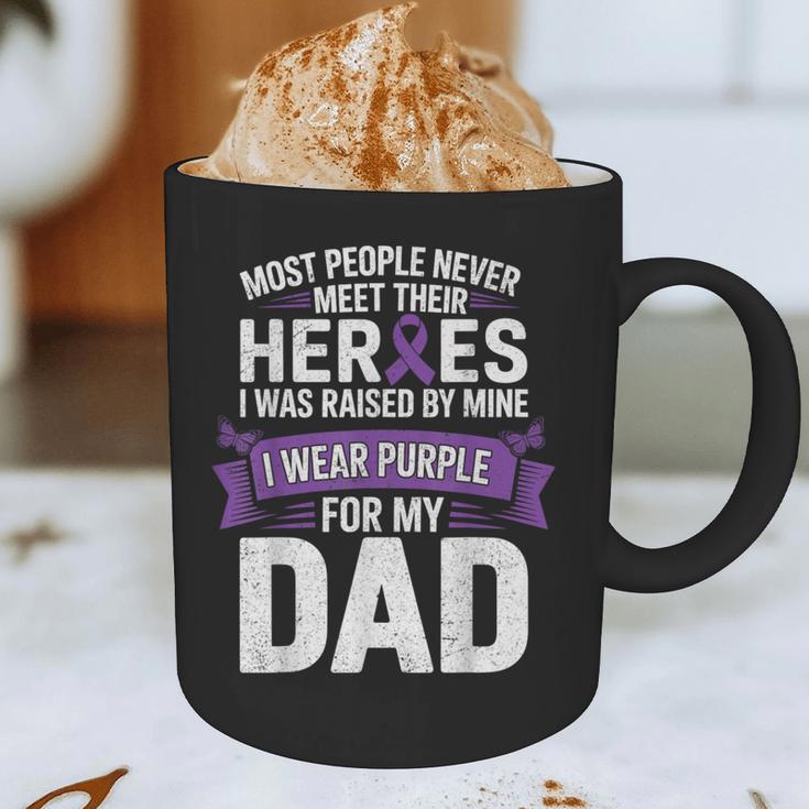 I Wear Purple For My Dad Pancreatic Cancer Support Graphic Print Coffee Mug