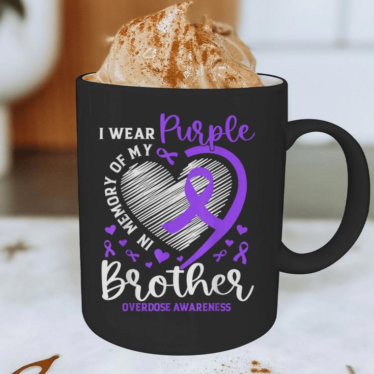 I Wear Purple In Memory Of My Brother Overdose Awareness Graphic Print Coffee Mug