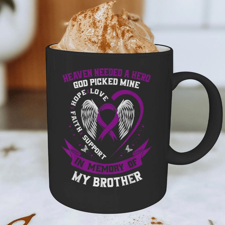 Wear Purple In Memory Of Brother Pancreatic Cancer Awareness Graphic Print Coffee Mug Wear Purple In Memory Of Brother Pancreatic Cancer Awareness Graphic Print Coffee Mug