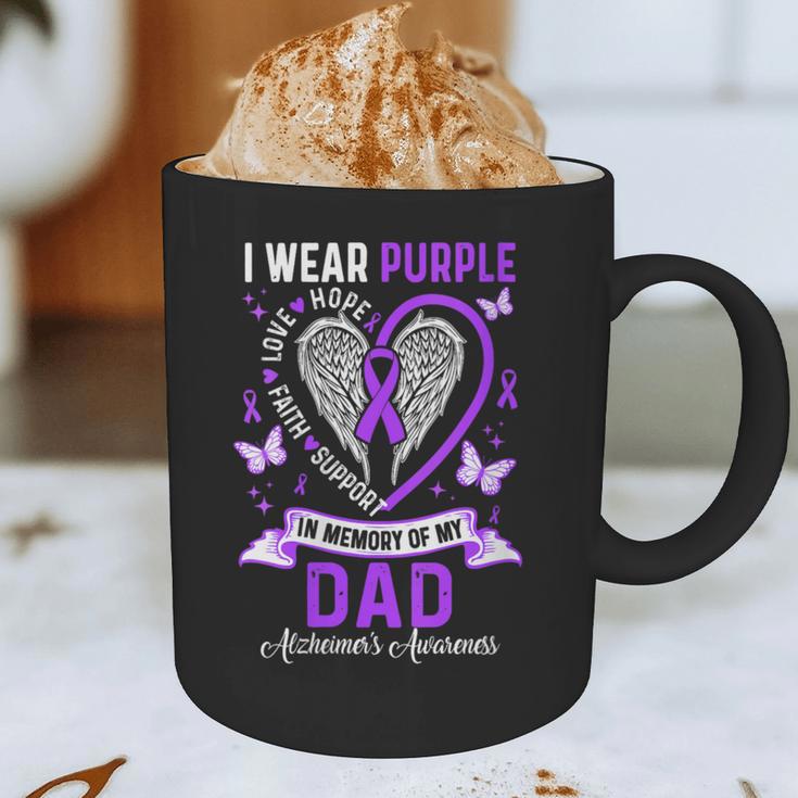 I Wear Purple In Memory Of My Dad Alzheimer's Awareness Graphic Print Coffee Mug