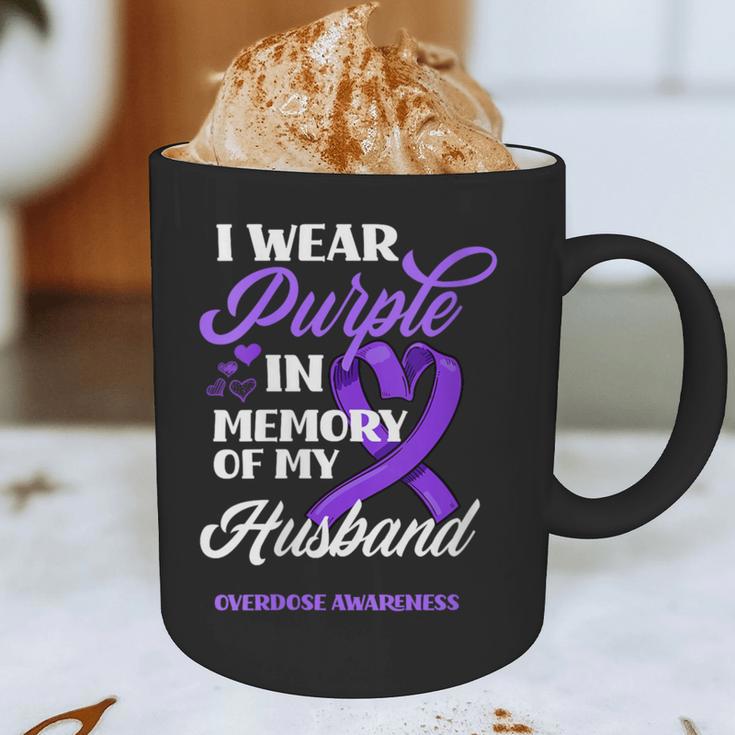 I Wear Purple In Memory Of My Husband Overdose Awareness Graphic Print Coffee Mug I Wear Purple In Memory Of My Husband Overdose Awareness Graphic Print Coffee Mug