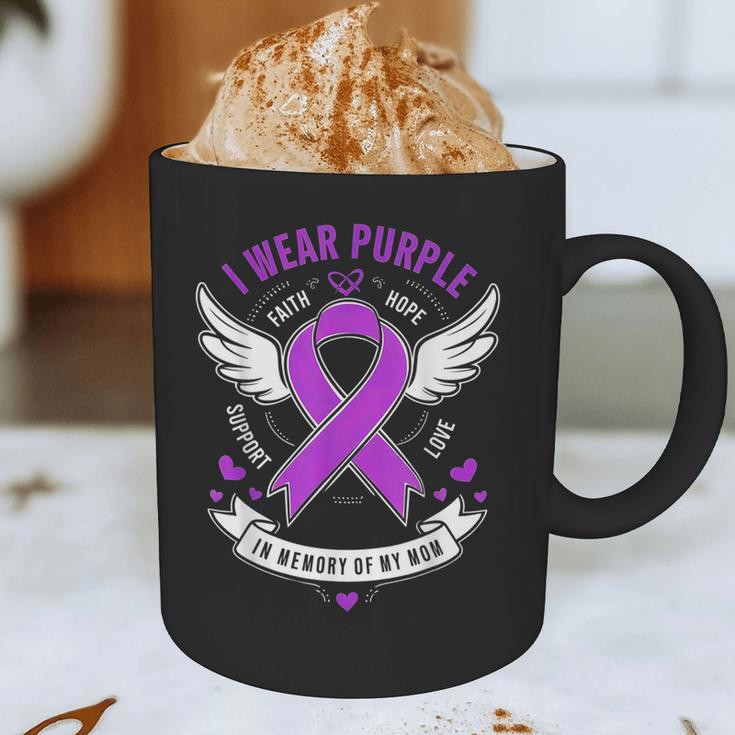 I Wear Purple In Memory Of My Mom Alzheimers Awarenesss Graphic Print Coffee Mug I Wear Purple In Memory Of My Mom Alzheimers Awarenesss Graphic Print Coffee Mug