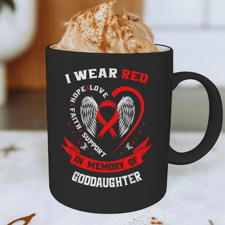 I Wear Red In Memory Of Goddaughter Heart Disease Awareness Graphic Print Coffee Mug