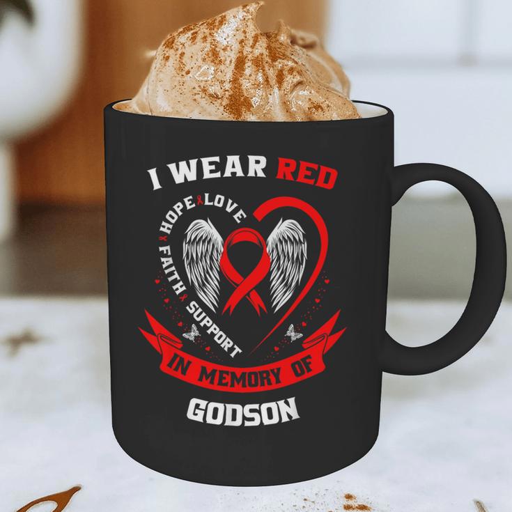 I Wear Red In Memory Of Godson Heart Disease Awareness Month Graphic Print Coffee Mug