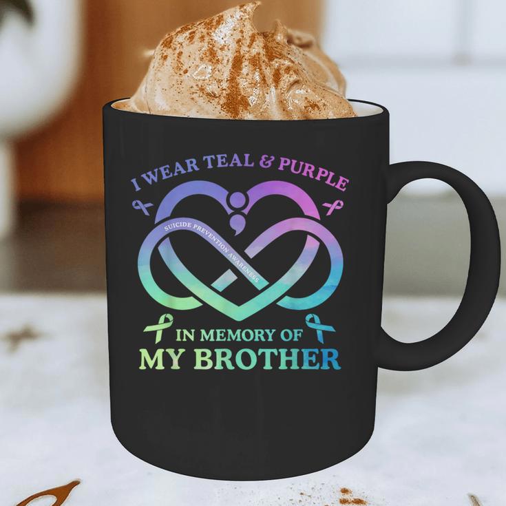I Wear Teal & Purple Memory Of My Brother Suicide Prevention Graphic Print Coffee Mug