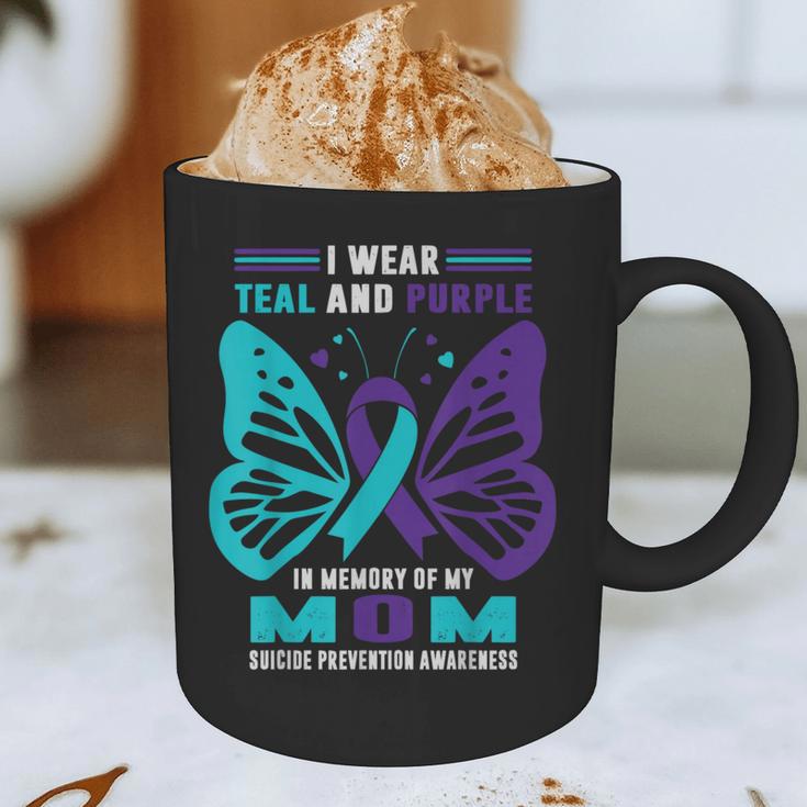 I Wear Teal And Purple In Memory Of My Mom Graphic Print Coffee Mug I Wear Teal And Purple In Memory Of My Mom Graphic Print Coffee Mug