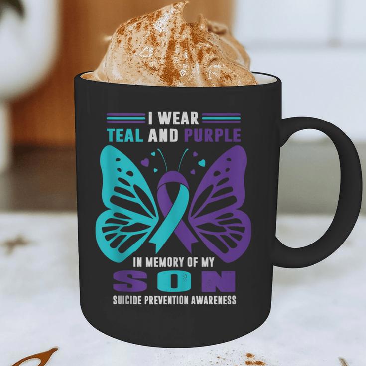I Wear Teal And Purple In Memory Of My Son Graphic Print Coffee Mug I Wear Teal And Purple In Memory Of My Son Graphic Print Coffee Mug