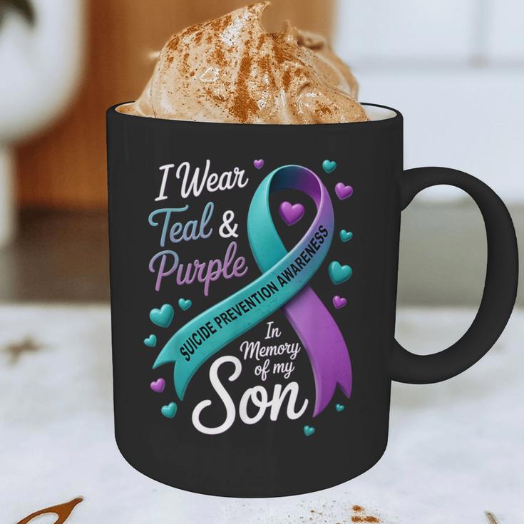 I Wear Teal And Purple In Memory My Son Suicide Prevention Graphic Print Coffee Mug