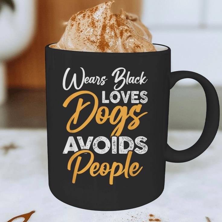 Wears Loves Dogs Avoids People I Introvert Graphic Print Coffee Mug Wears Loves Dogs Avoids People I Introvert Graphic Print Coffee Mug