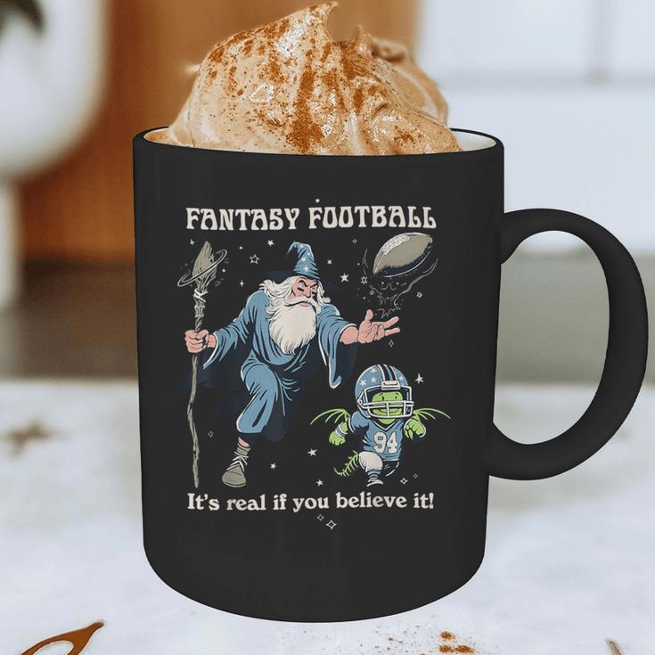 Wizard Dragon Fantasy Football Player Literal Dad Joke Graphic Print Coffee Mug