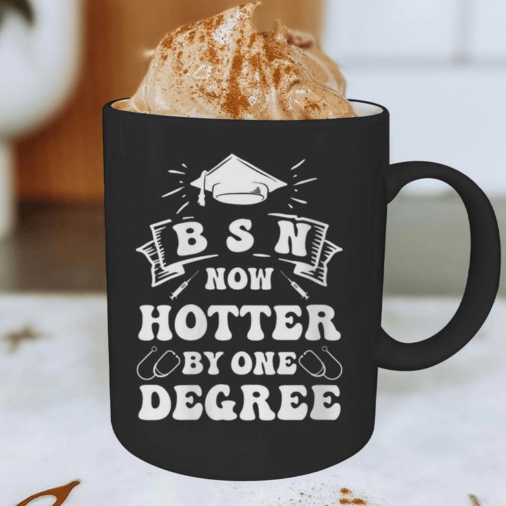 Women's Groovy Nurse BSN Now Hotter By One Degree Graduation BSN RN Graphic Print Coffee Mug
