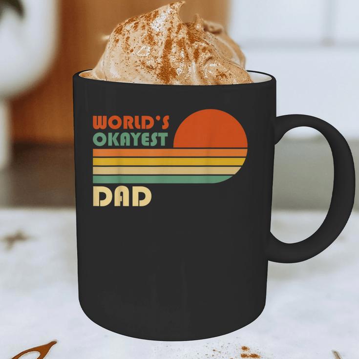 World's Okayest Dad Father Retro Vintage Graphic Print Coffee Mug