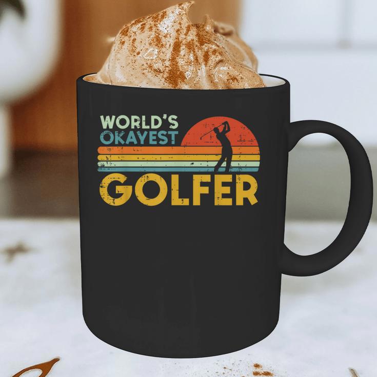 Worlds Okayest Golfer Retro Golf Joke Dad Men Women Kids Graphic Print Coffee Mug