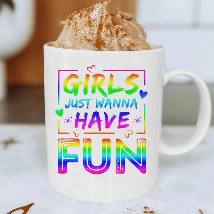 80's Girls Just Wanna Have Fun Nostalgia 1980s Style Premium Tri-Blend Graphic Print Coffee Mug