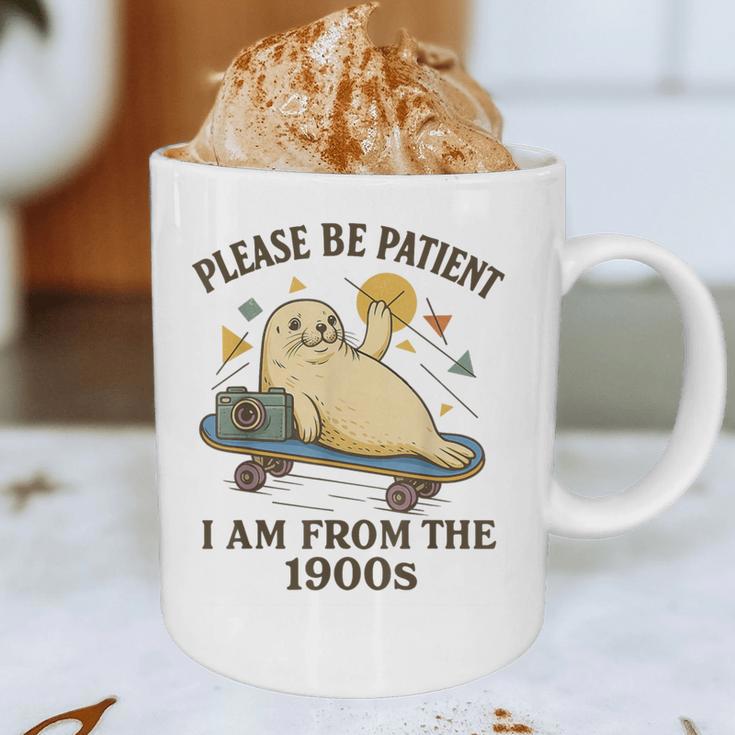 90s Manatee Humor Please Patient I'm From The 1900s Graphic Print Coffee Mug