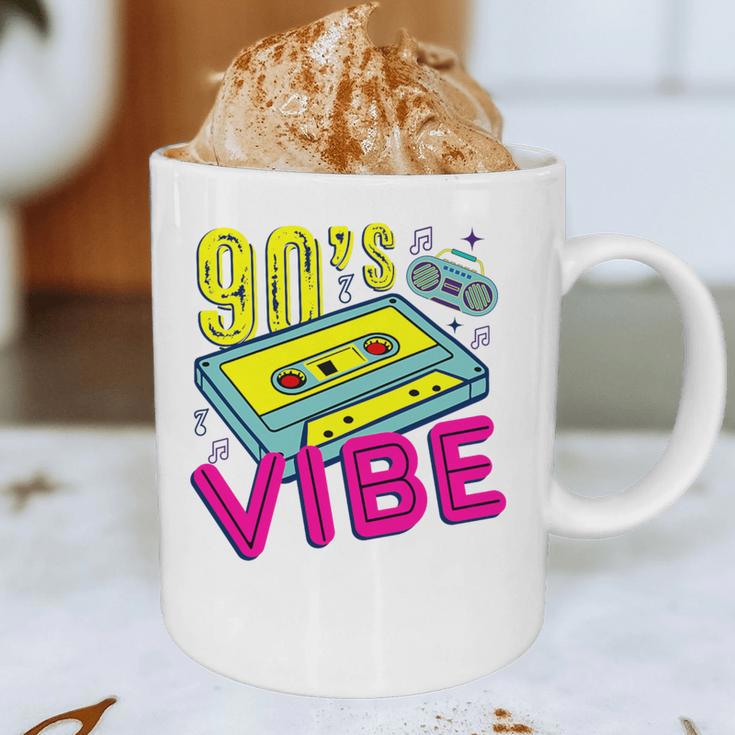 90's Vibe Retro Style Cassette Tape Nostalgia 1990s Party Premium Tri-Blend Graphic Print Coffee Mug