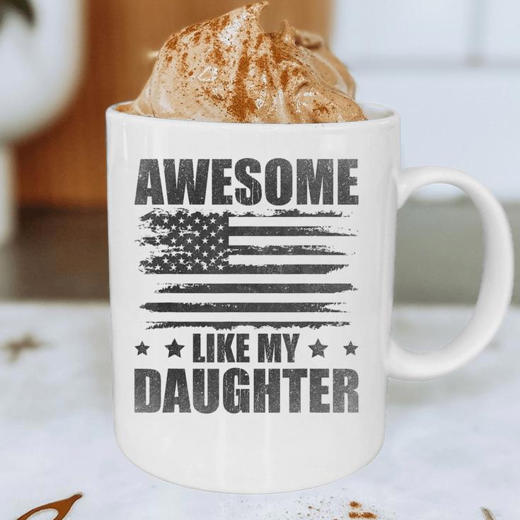 Awesome Like My Daughter Mom Dad American Flag Graphic Print Coffee Mug