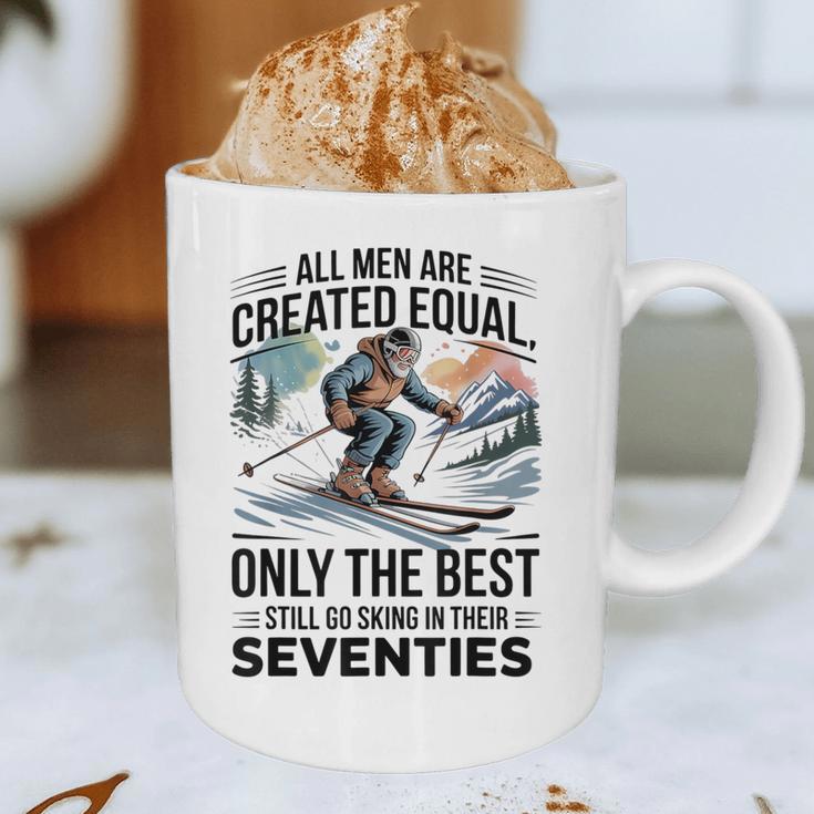 Only The Best Still Go Skiing In Their Seventies Men Dad Graphic Print Coffee Mug