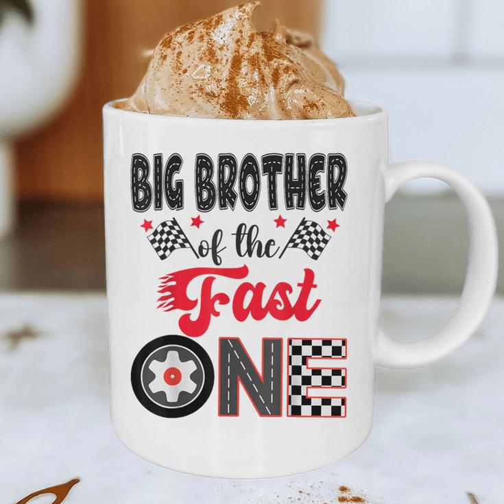 Big Brother Of The Fast One Car Racing Dad 1St Birthday Boy Graphic Print Coffee Mug
